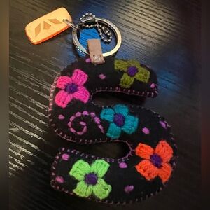 Consuela “S” Keychain with Floral Accents